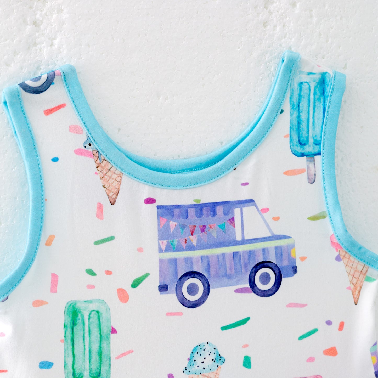 Girls' Summer Bus Popsicle Sleeveless Print Dress