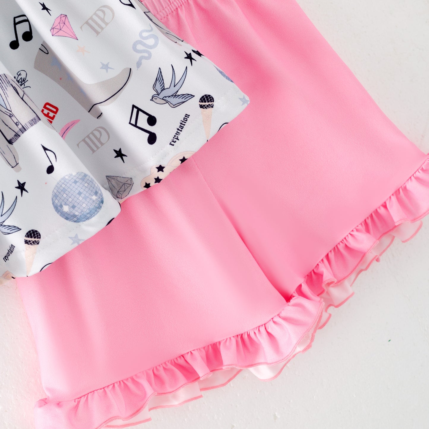 Girls Summer Music Song Fashion Print Short Set