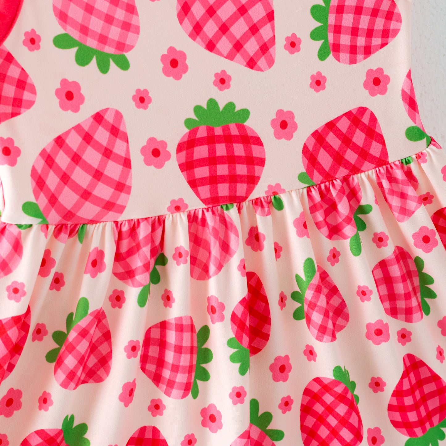 Siblings Girls Summer Strawberry Matching Clothes