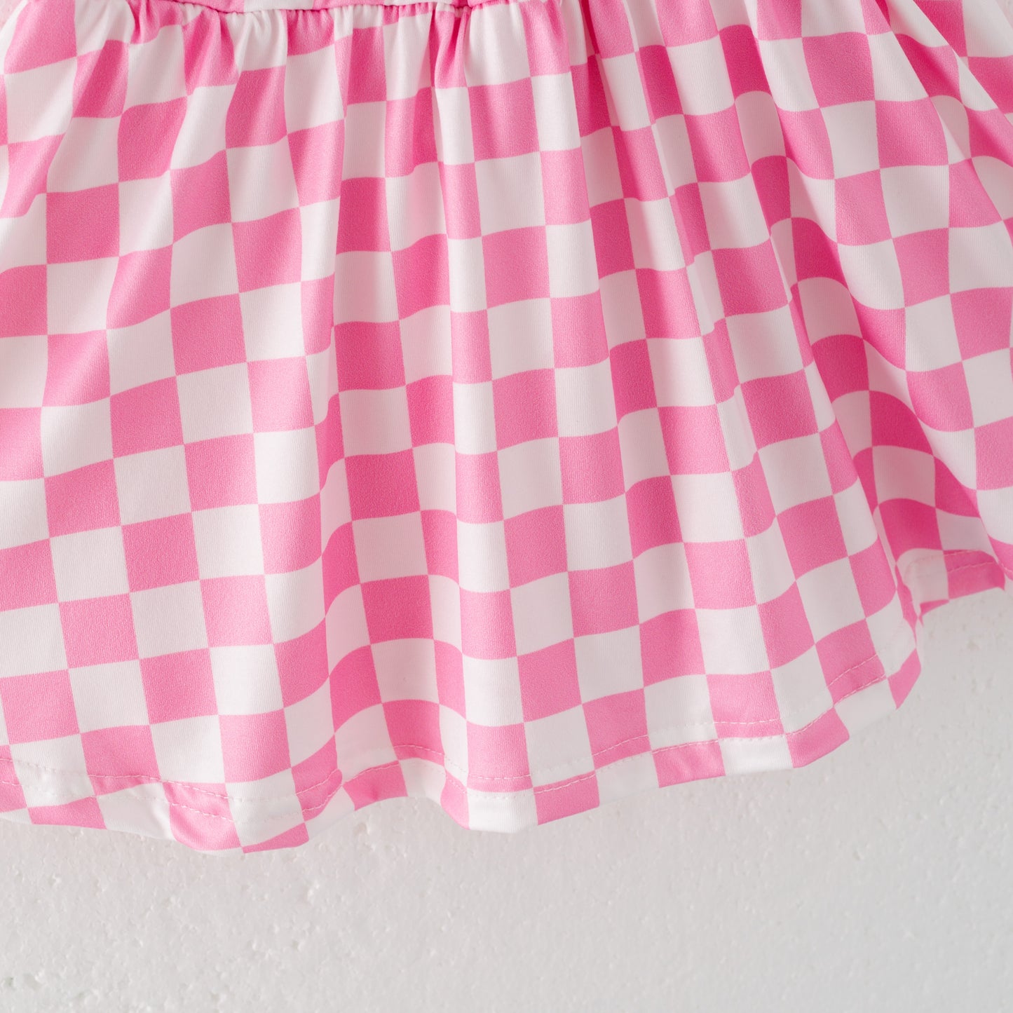 Girls Summer Muti-Colors Plaid Athletic Skirt Set