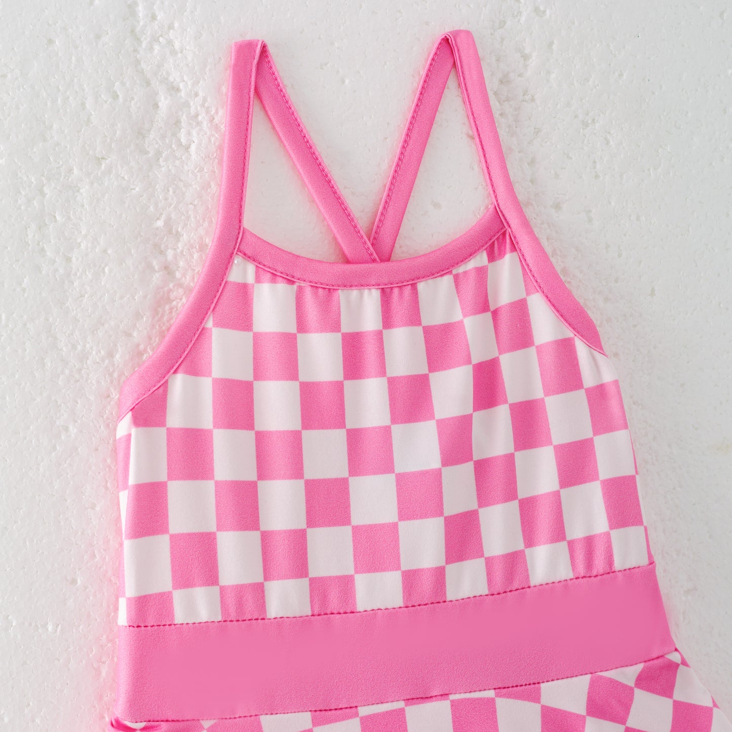 Girls Summer Muti-Colors Plaid Athletic Slip Outdoor Dress