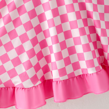 Girls Summer Muti-Colors Plaid Athletic Slip Outdoor Dress