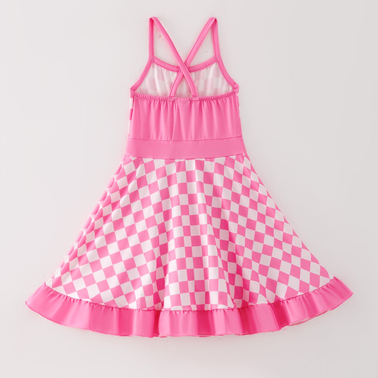 Girls Summer Muti-Colors Plaid Athletic Slip Outdoor Dress
