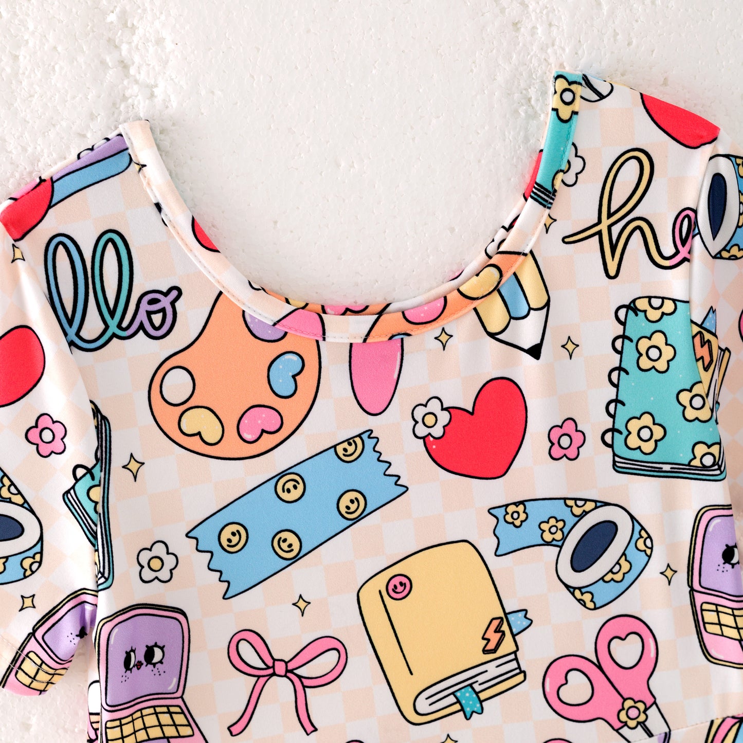 Girls Summer Back To School Print Cute Soft Twirl Dress