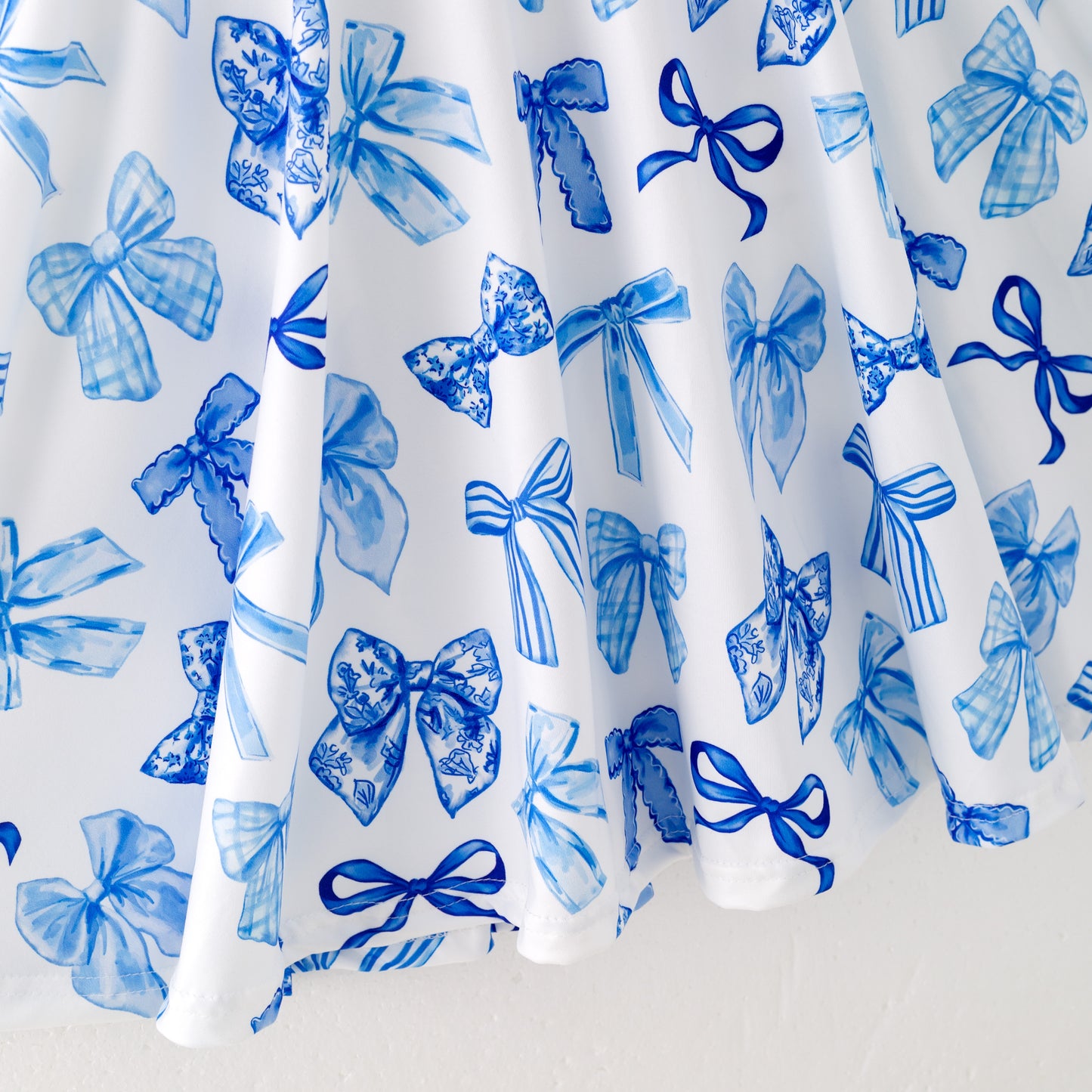 Girls Summer Blue Bow Slip Soft Fashion Dress
