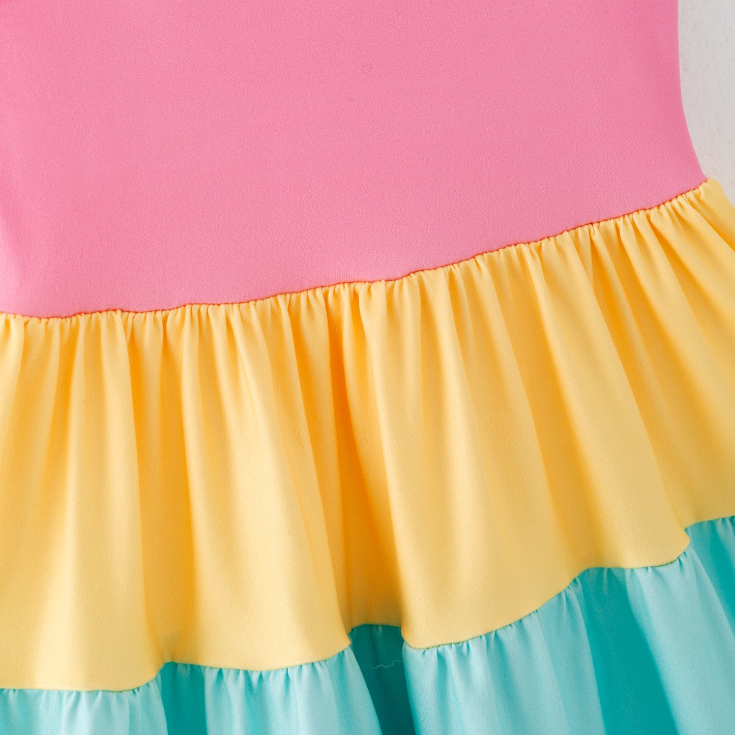 Girls Summer Pink Yellow Blue Purple Rainbow Slip Soft Fashion Dress