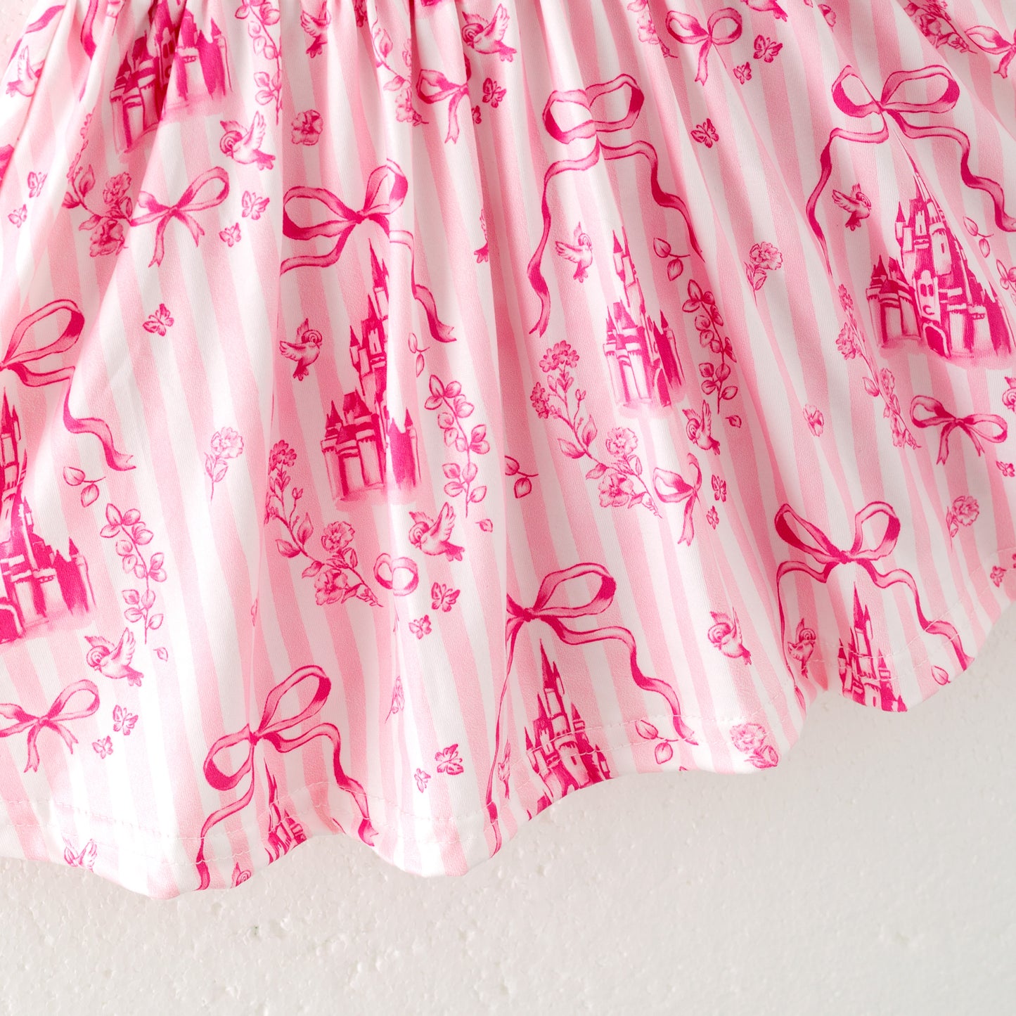 Girls Hot Seller Pink Summer Bow Athletic Soft Milk Silk Skirt Set