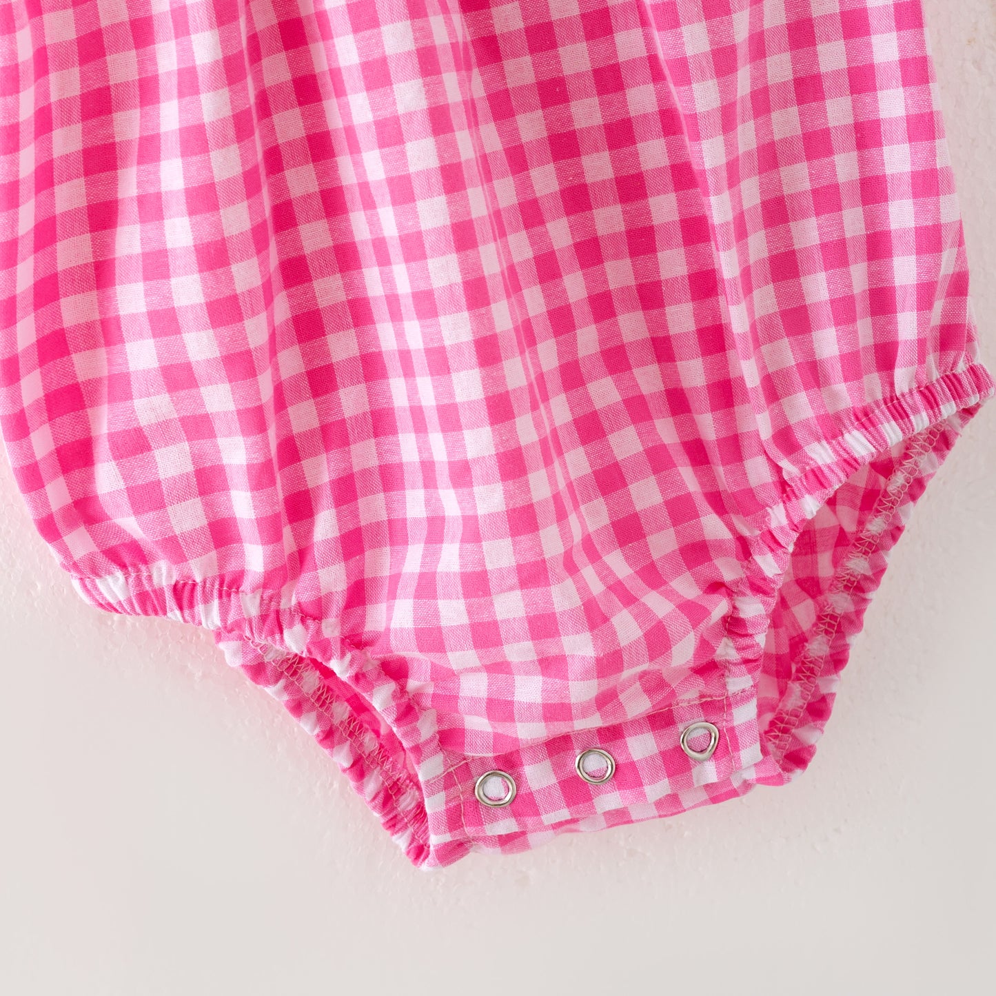 Baby Girls Halloween Pink Plaid Smocked Embroidery Bubbles