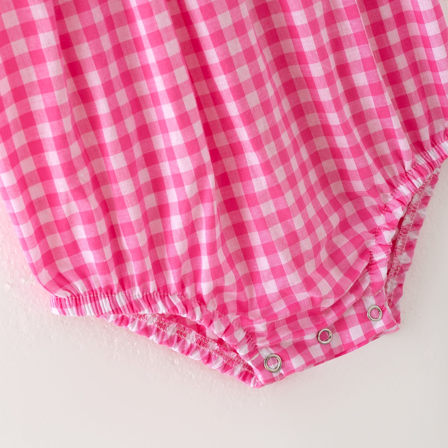 Baby Girls Halloween Pink Plaid Smocked Embroidery Bubbles