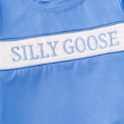 Boys Sibling Summer Silly Goose Embroidery Matching Clothes