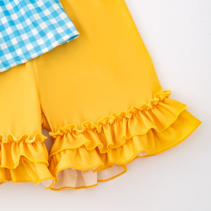 Kids Sibling Summer Rubber Ducks Embroidery Smocked Clothes