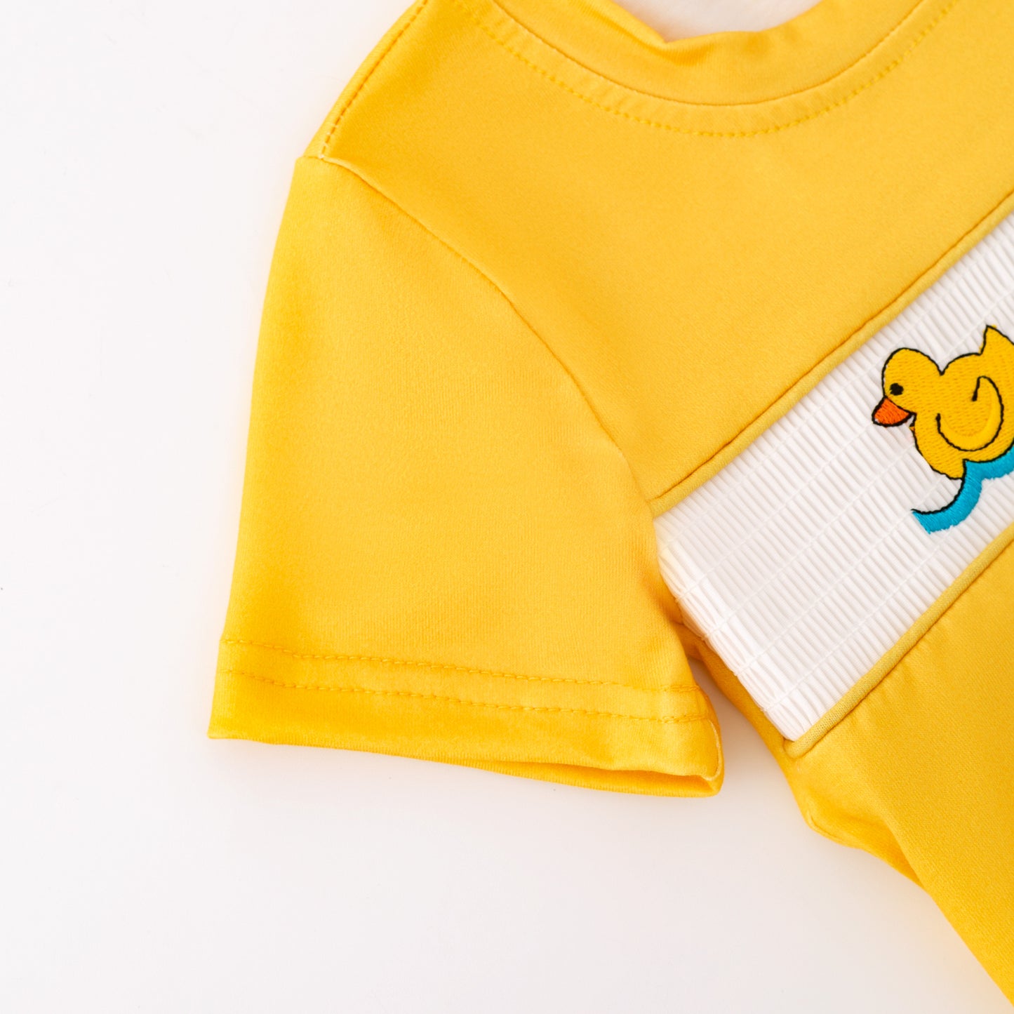 Kids Sibling Summer Rubber Ducks Embroidery Smocked Clothes