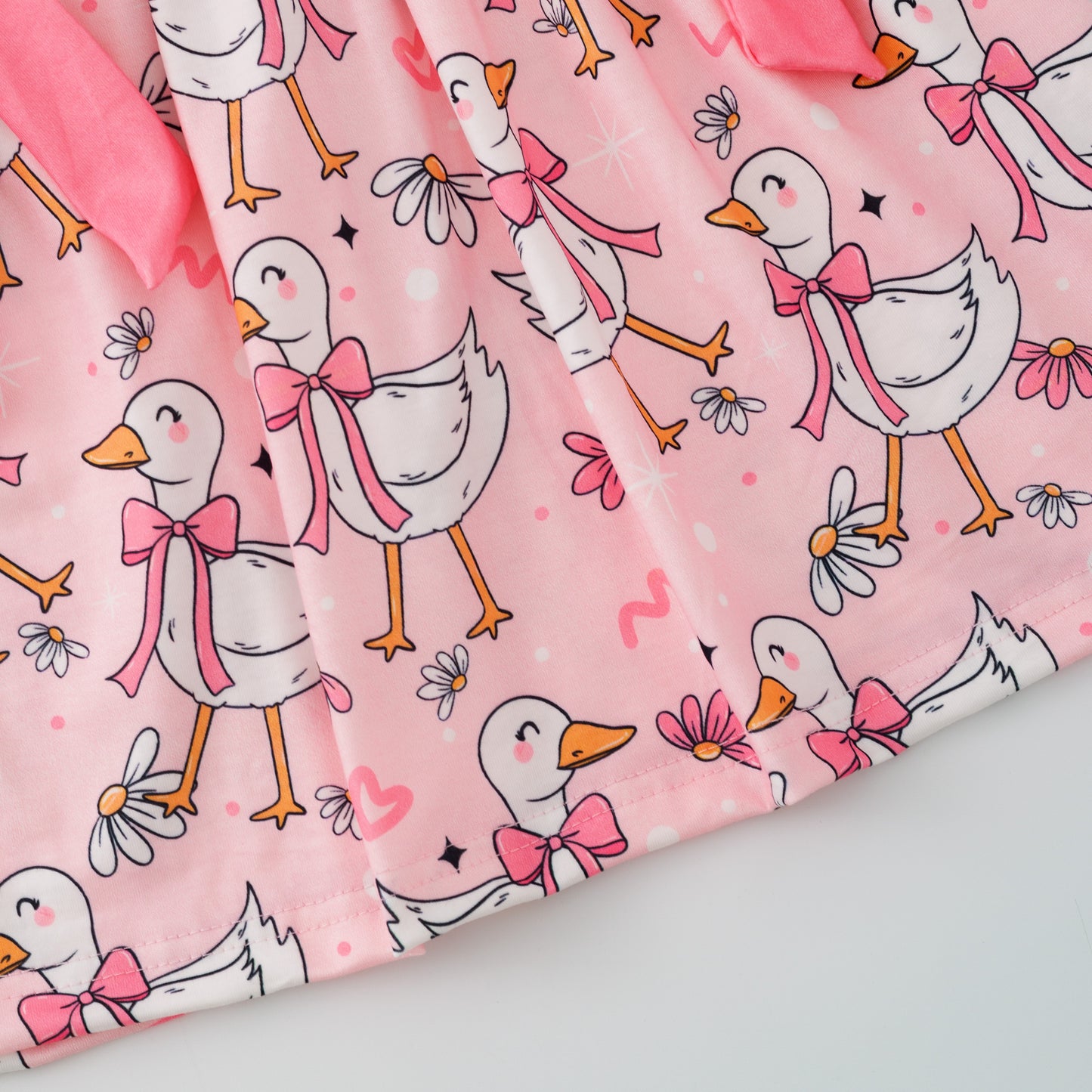 Girls Summer SILLY GOOSE Print Smocked Embroidered Dress