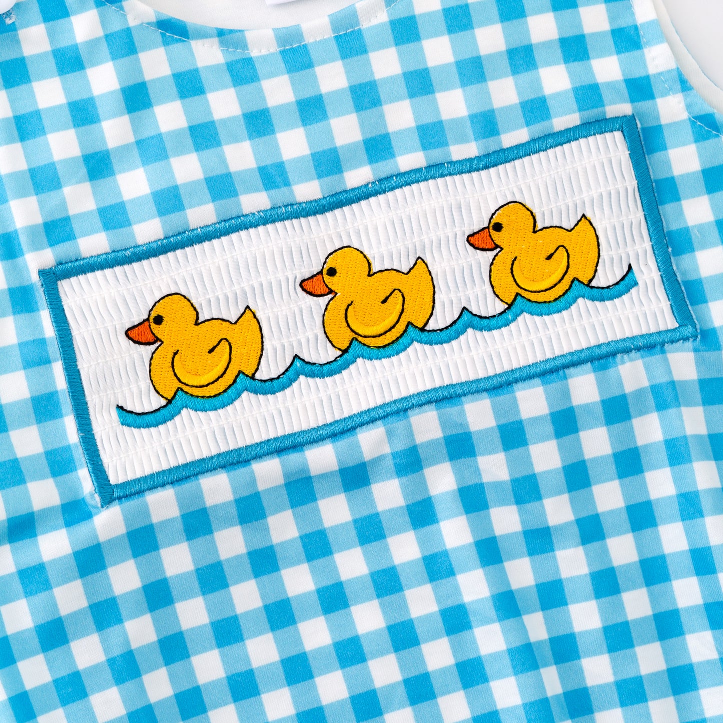 Kids Sibling Summer Rubber Ducks Embroidery Smocked Clothes