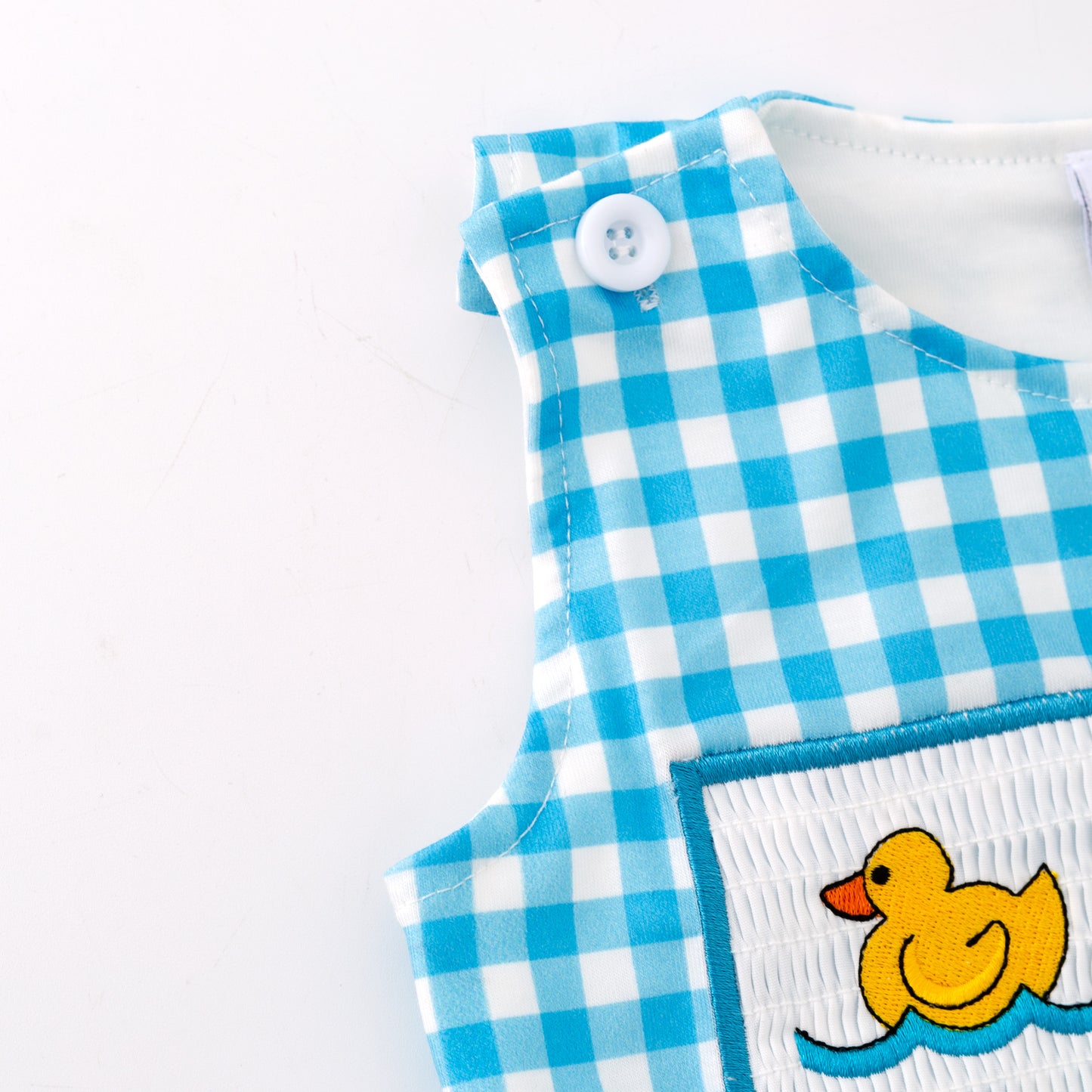 Kids Sibling Summer Rubber Ducks Embroidery Smocked Clothes