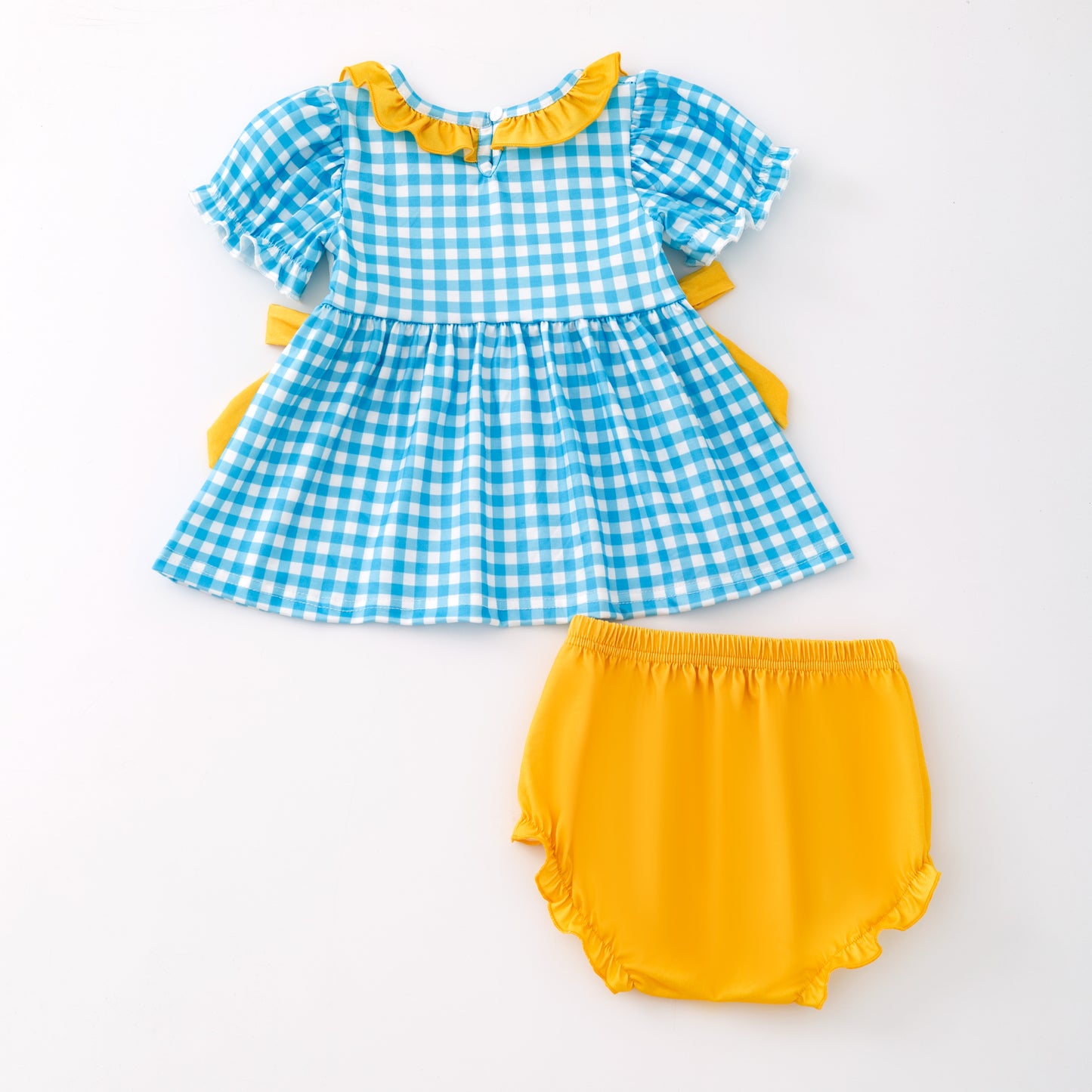 Kids Sibling Summer Rubber Ducks Embroidery Smocked Clothes