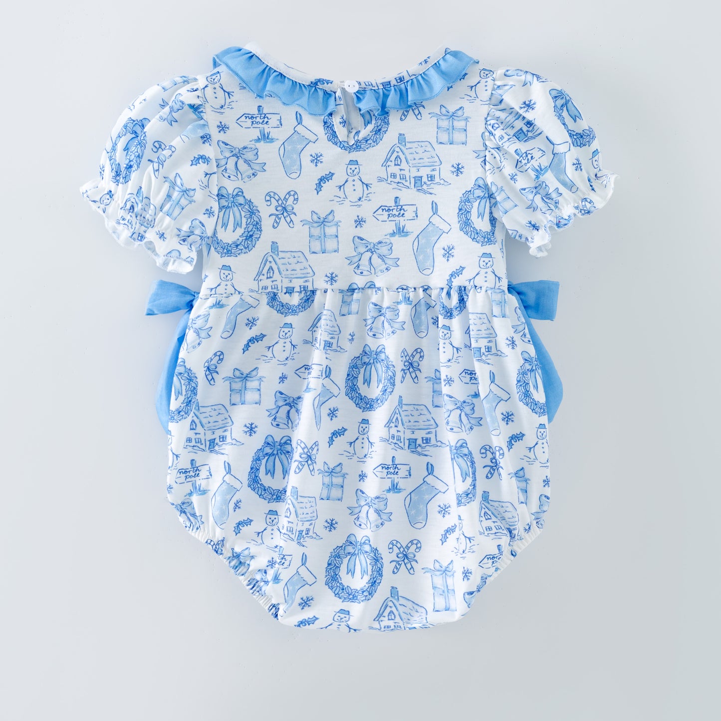 Baby Girls LET IT SNOW Smocks Embroidery Romper