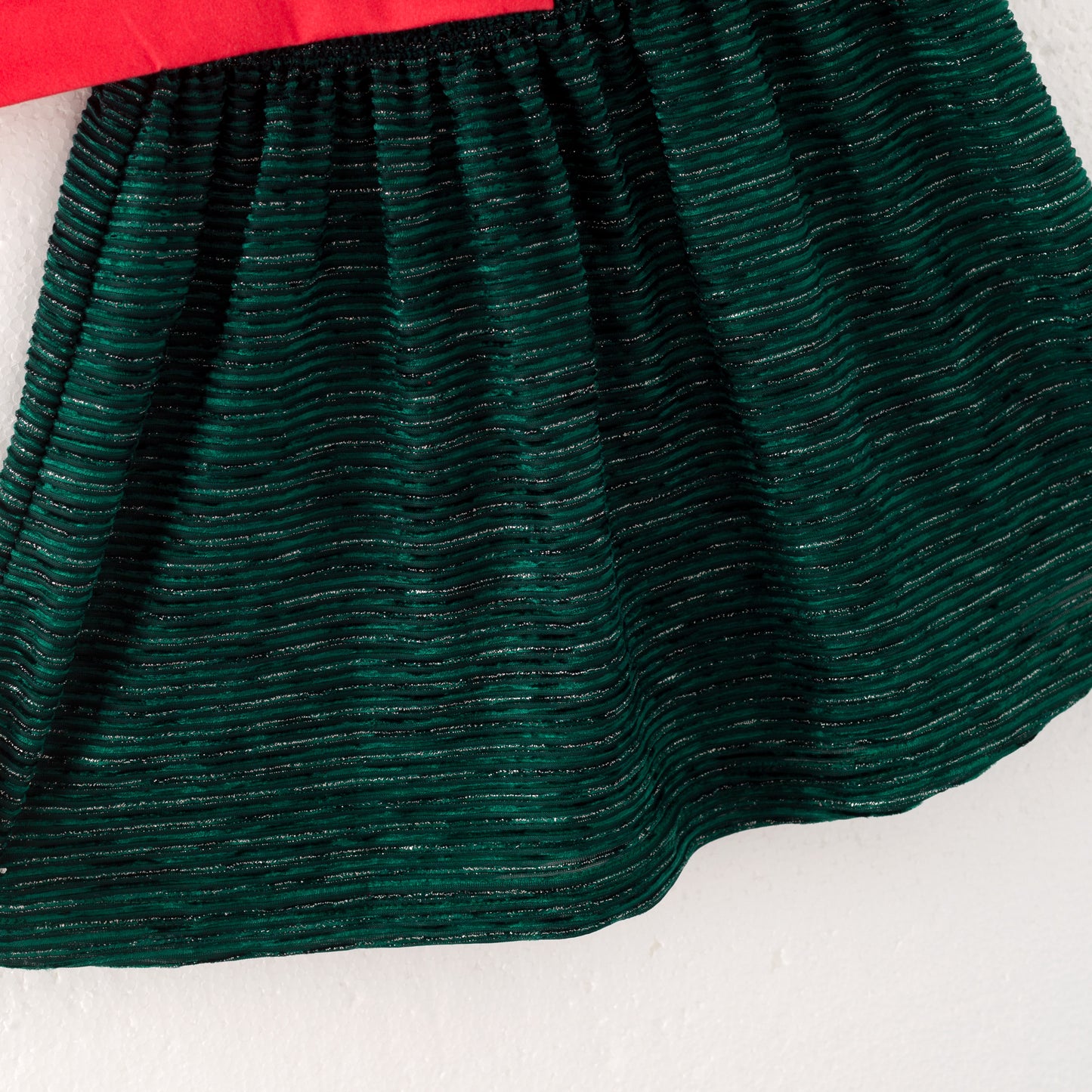 Girls Christmas MERRY BRIGHT Red Sequins Green Skirt Set