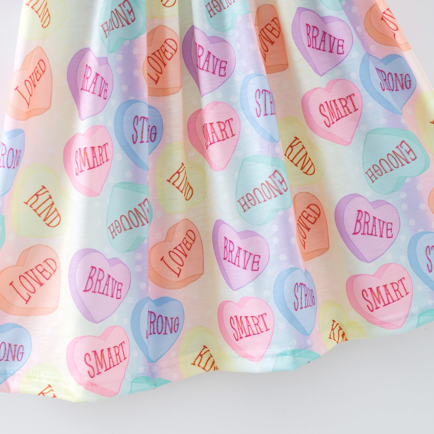 Girls Valentine's Day Heart XOXO Smock Embroidery Dress