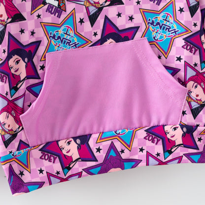 Girls Fall Kpop Demon Hunters Pocket Milk Silk Hoodies