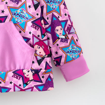 Girls Fall Kpop Demon Hunters Pocket Milk Silk Hoodies