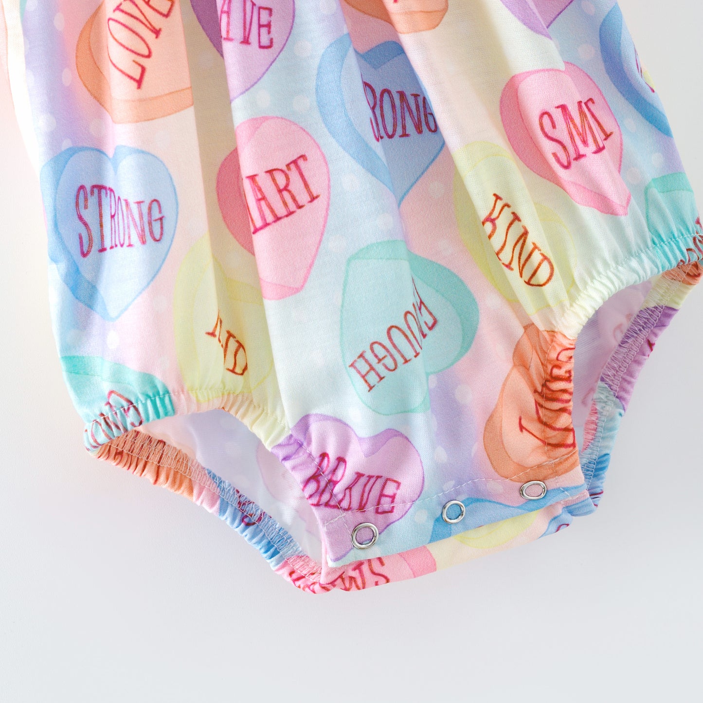 Baby Kids Valentine's Day Heart XOXO Smock Embroidery Romper