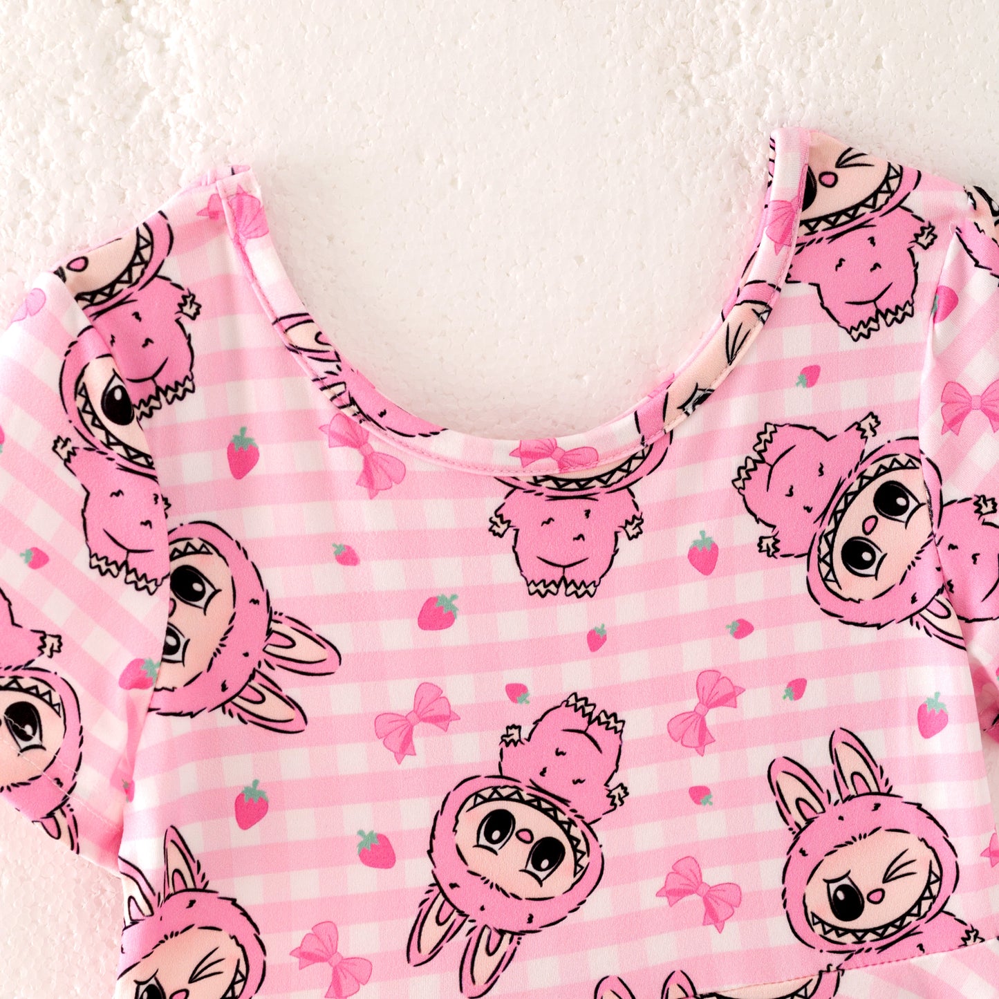 Girls Summer Cute Hot Seller Cartoon Pink Twirl Dress
