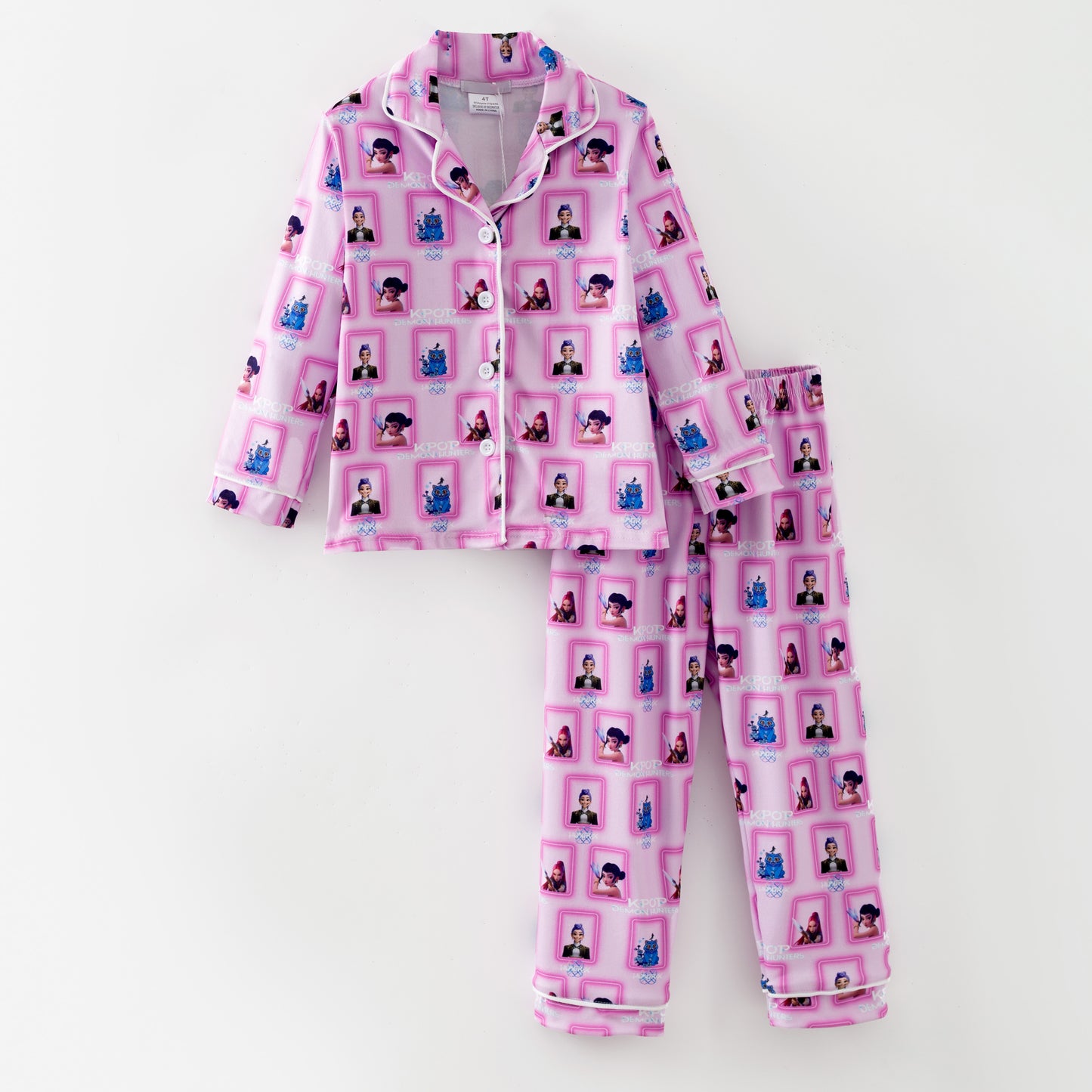 Girls Fall Kpop Demon Hunter Print Pajamas Pant Set