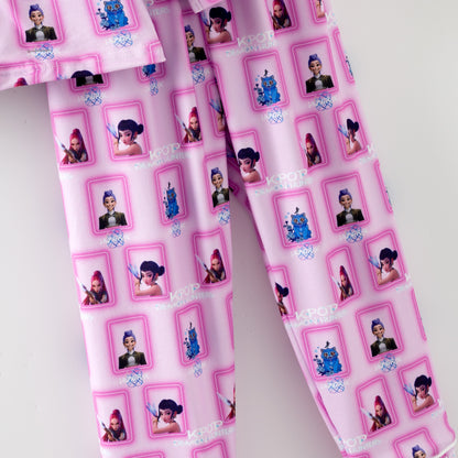 Girls Fall Kpop Demon Hunter Print Pajamas Pant Set