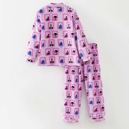 Girls Fall Kpop Demon Hunter Print Pajamas Pant Set