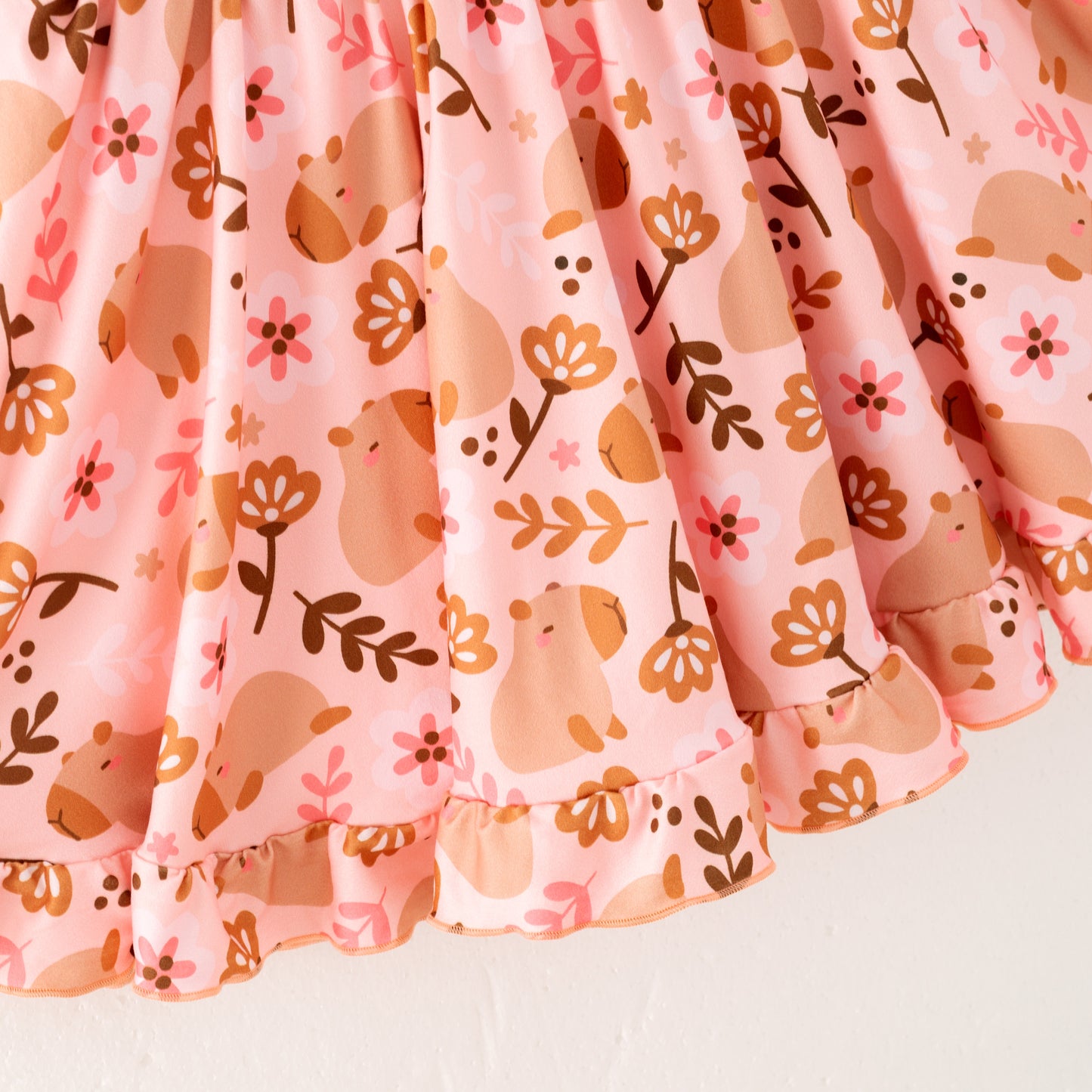 Girls Summer Fall Animal Floral Print Slip Top Skirt Set