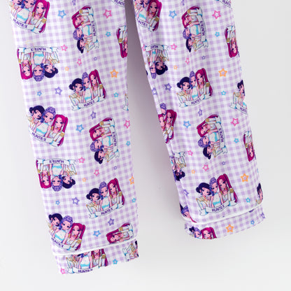 Girls Fall Kpop Demon Hunter Print Pajamas Pant Set