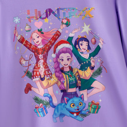 Girls Fall Kpop Demon Hunter Print Long Sleeves Sweatshirts