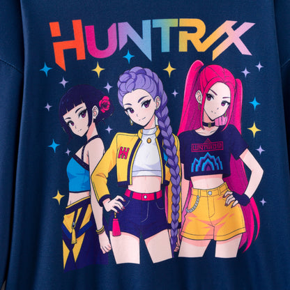 Kpop Demon Hunter Print Long Sleeves Cute Hoodies For Kids