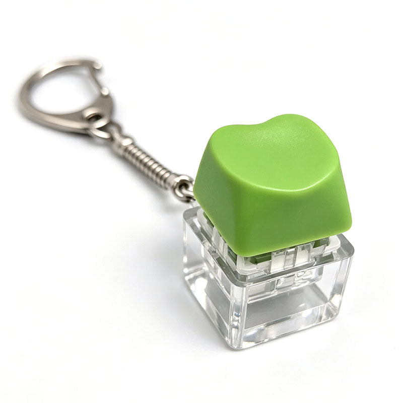 Heart Keycap Fidget Keychain Single & Double Key Clicker Keyboard Stress Relief Bag Charm