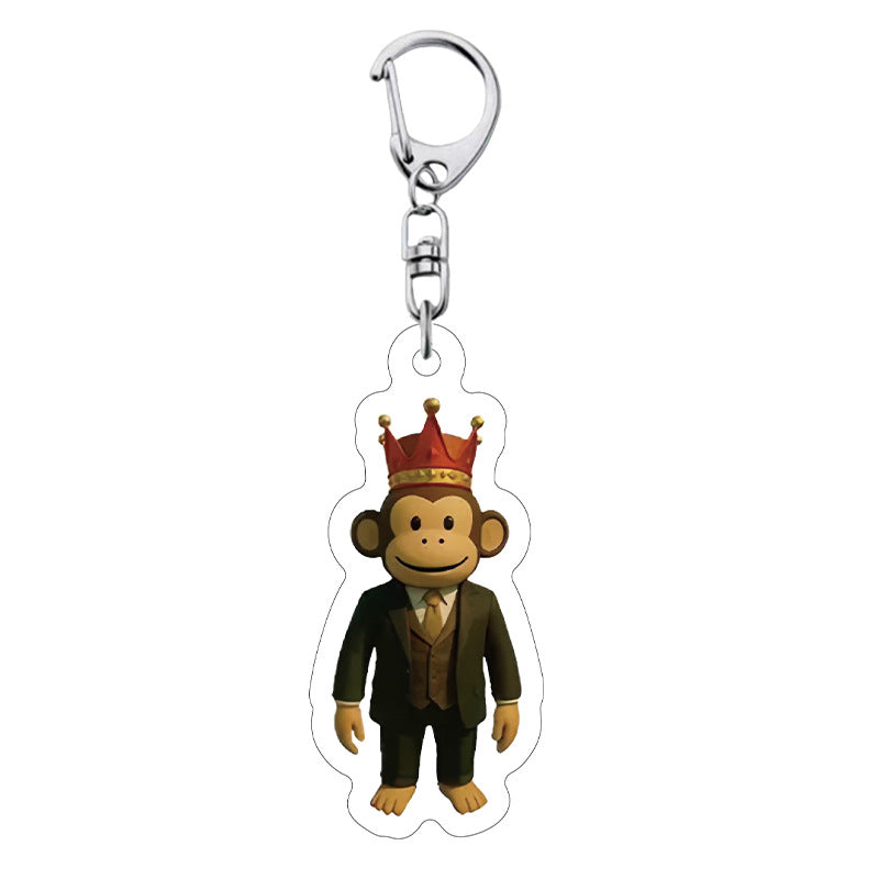 Pixel Style Funny Character Acrylic Keychain Cartoon Pendant Bag Charm