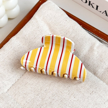 Colorful Pastel Striped Hair Claw Clip  for Women, Everyday Hair Accessory