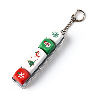 Christmas Gift Fidget Keychain Button Pressable Stress Relief Bag Charm