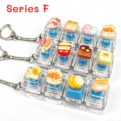 Mini Food Mechanical Key Fidget Toy – Handmade Resin Charms