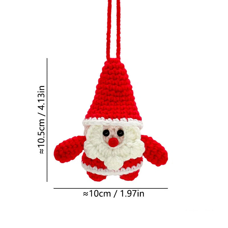 2025 Christmas Crochet Ornaments Knitted Mini Christmas Tree Decorations Hanging Car Charm