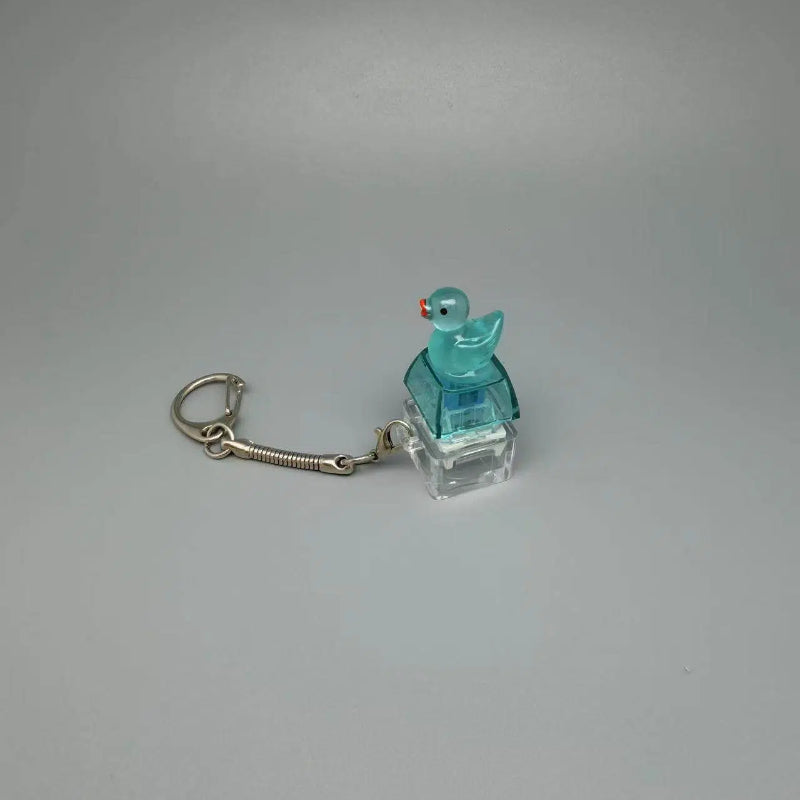 Cute Duck Fidget Clicker Keychain Keyboard Stress Relief Bag Charm
