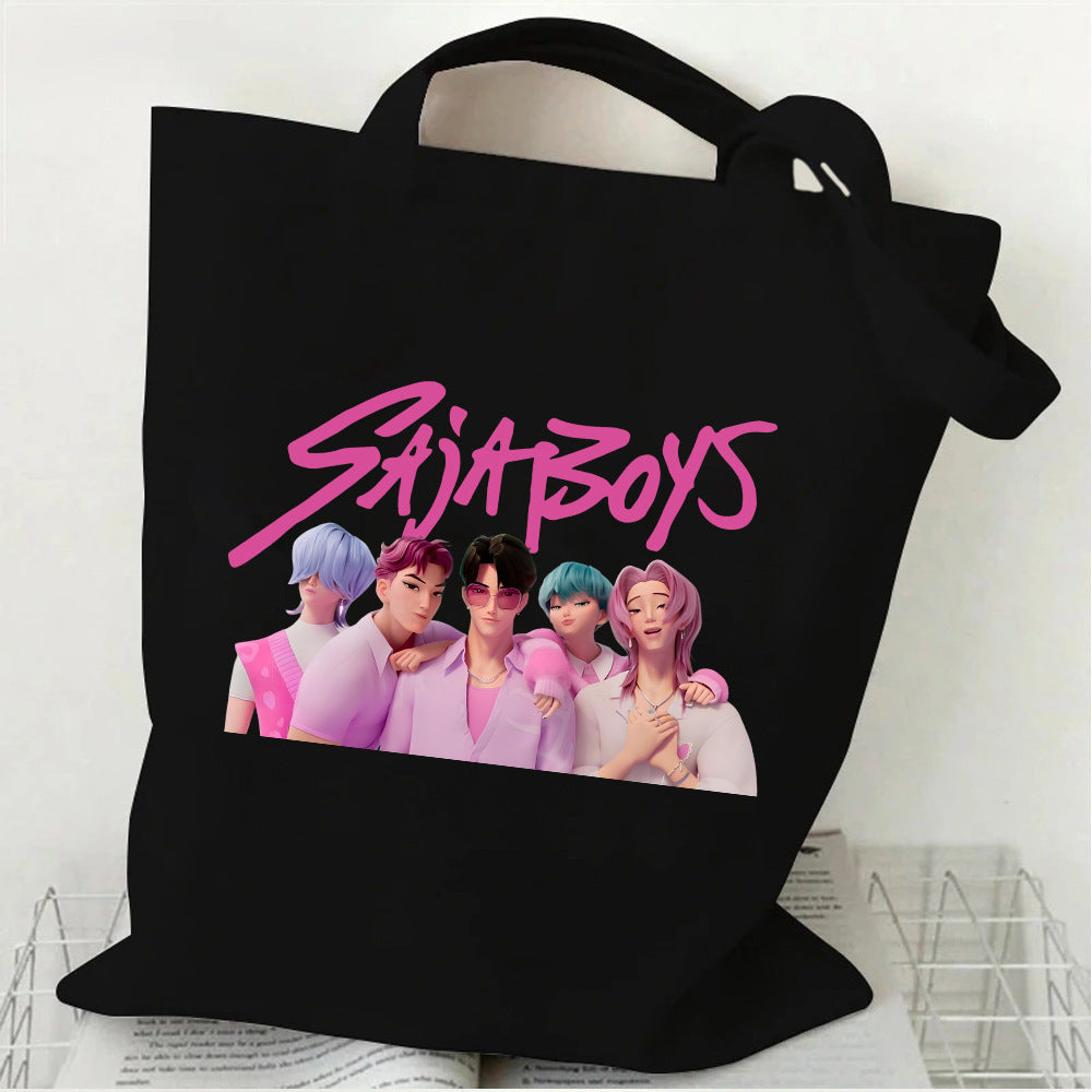 HUNTRIX Demon Hunter Printed Canvas Tote Bag Shoulder Portable