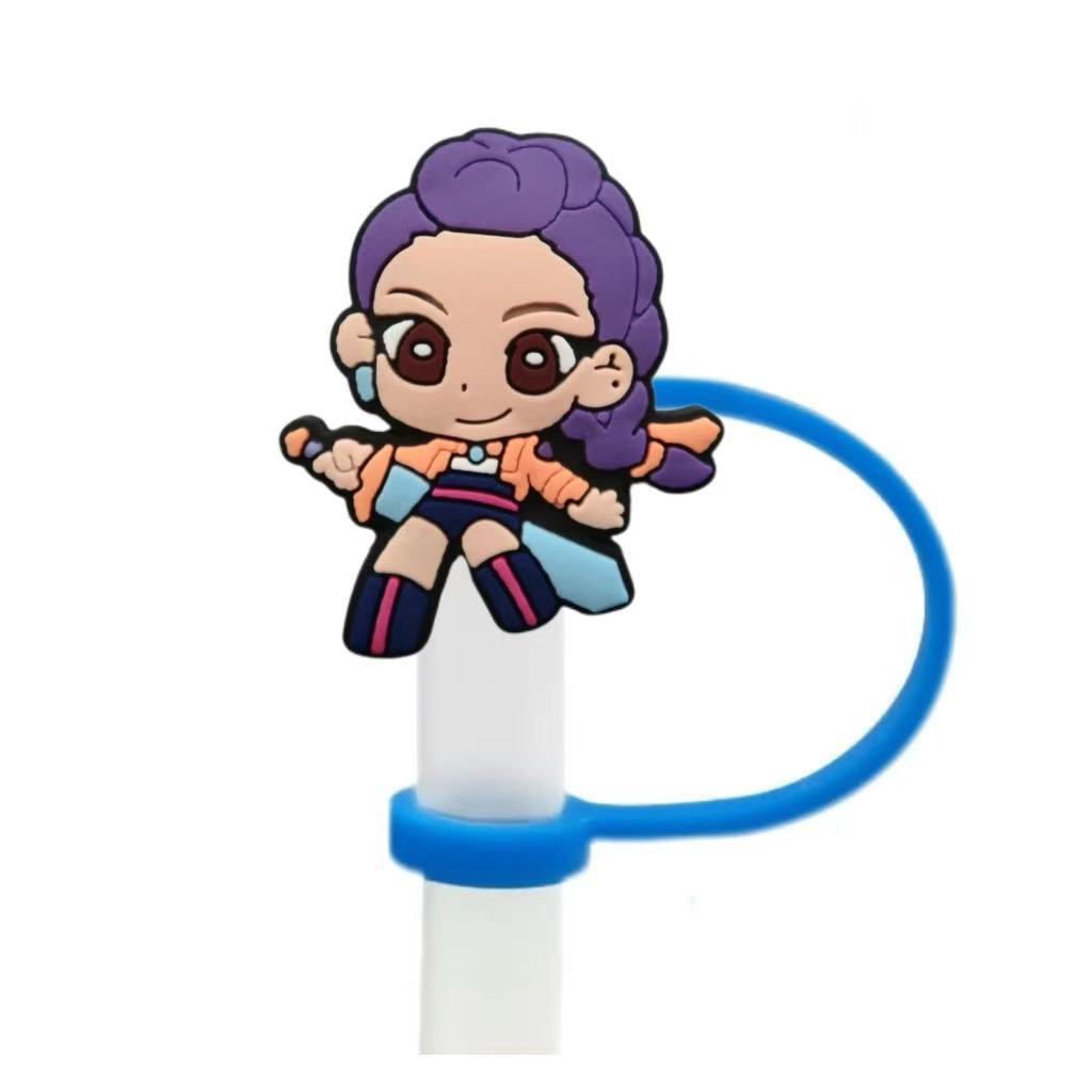 K-Pop Demon Hunters Straw Topper Fits 10mm Large Tumbler Straws Reusable Dust Cap