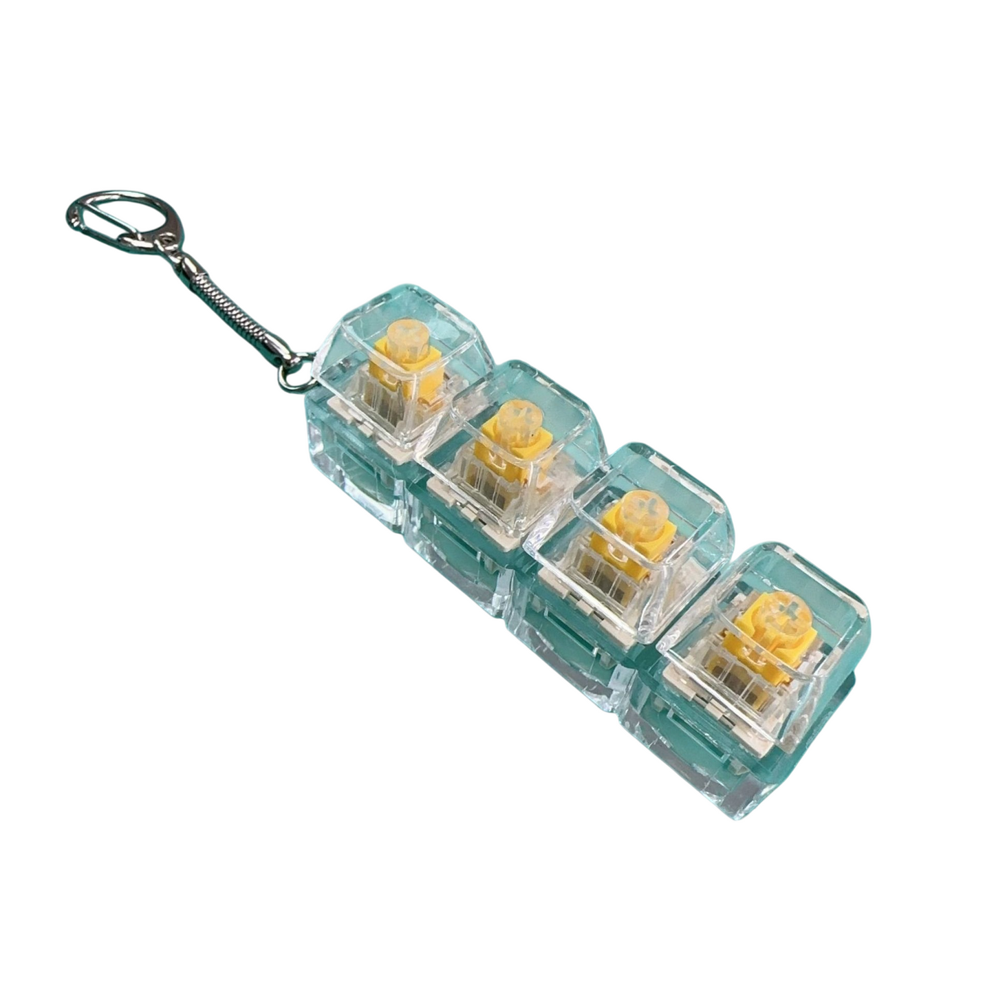 Transparent Click Button Fidget Keychain Stress Relief Multiple Colors