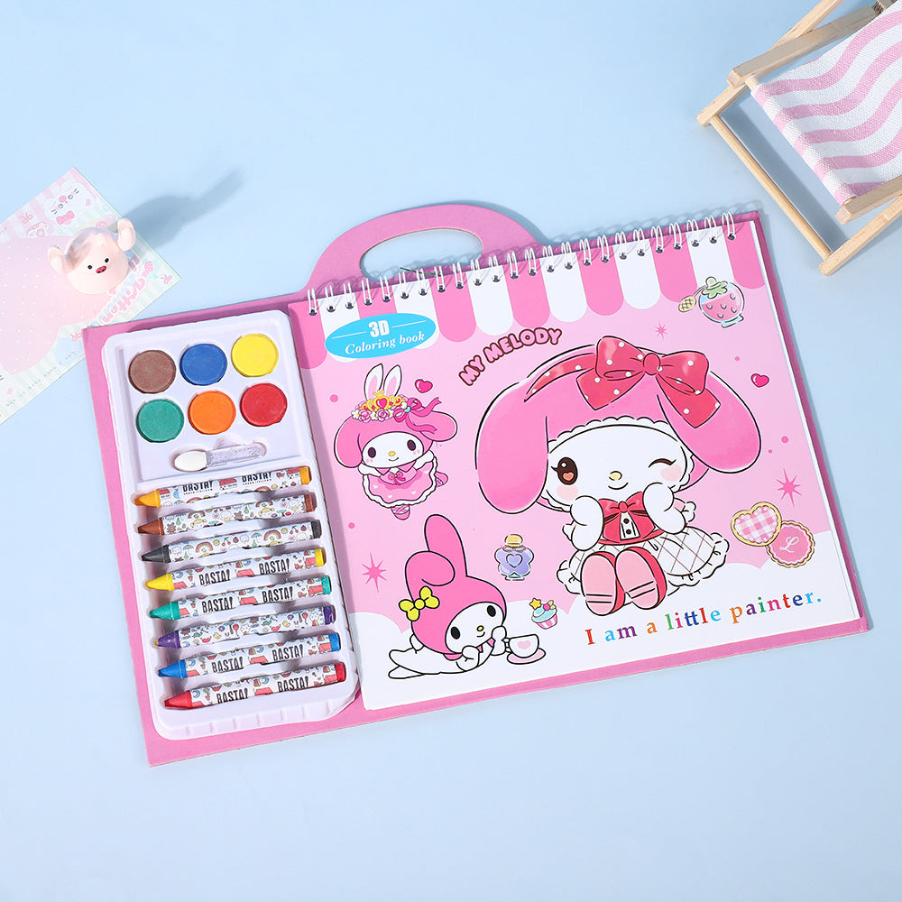 Kids Paint-by-Color Activity Book with Watercolor Pens Art Set