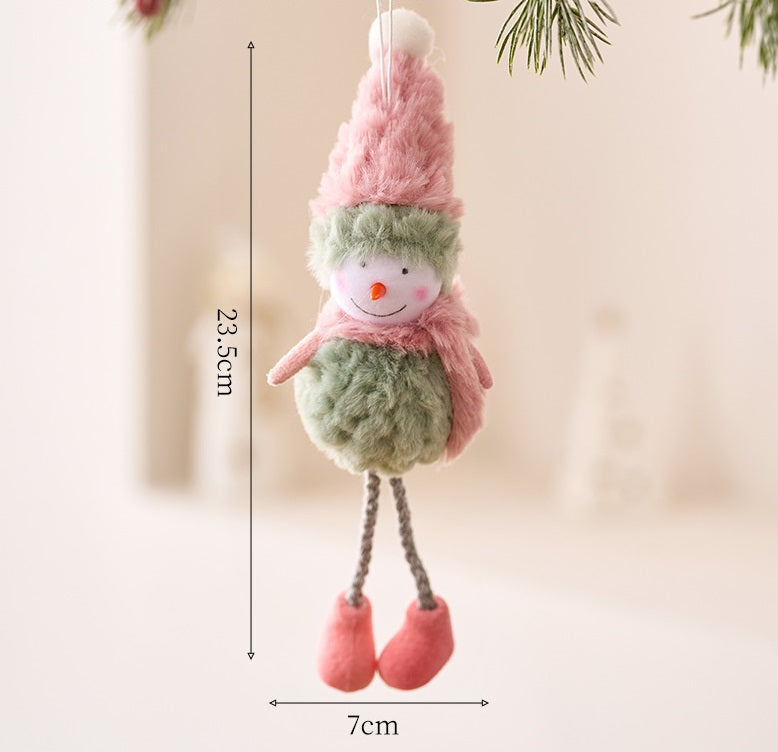 Cozy Pastel Christmas 2025 Plush Ornaments Handmade-Style Gnomes & Snowmen Socks for Holiday