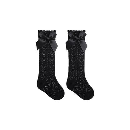 Baby Girls Knee High Mesh Breathable Spring & Summer Princess Socks with Bow