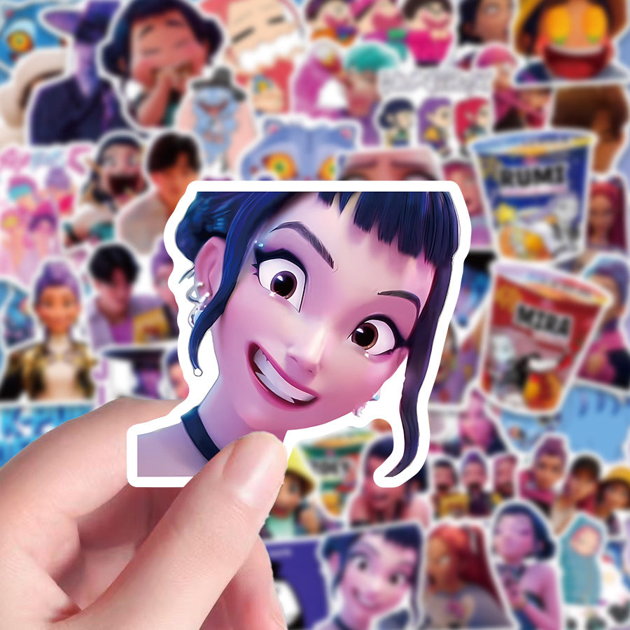 KPOP Huntrix Demon Hunter Girl & Boy Stickers Cartoon Character Decals DIY Scrapbooking & Craft Supplies