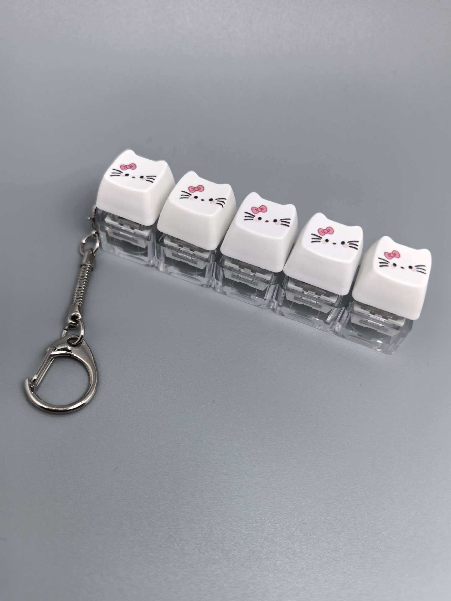 Cat Keycap Fidget Keychain Keyboard Key Popper Stress Relief Toy, Fun Desk Accessory & Gift