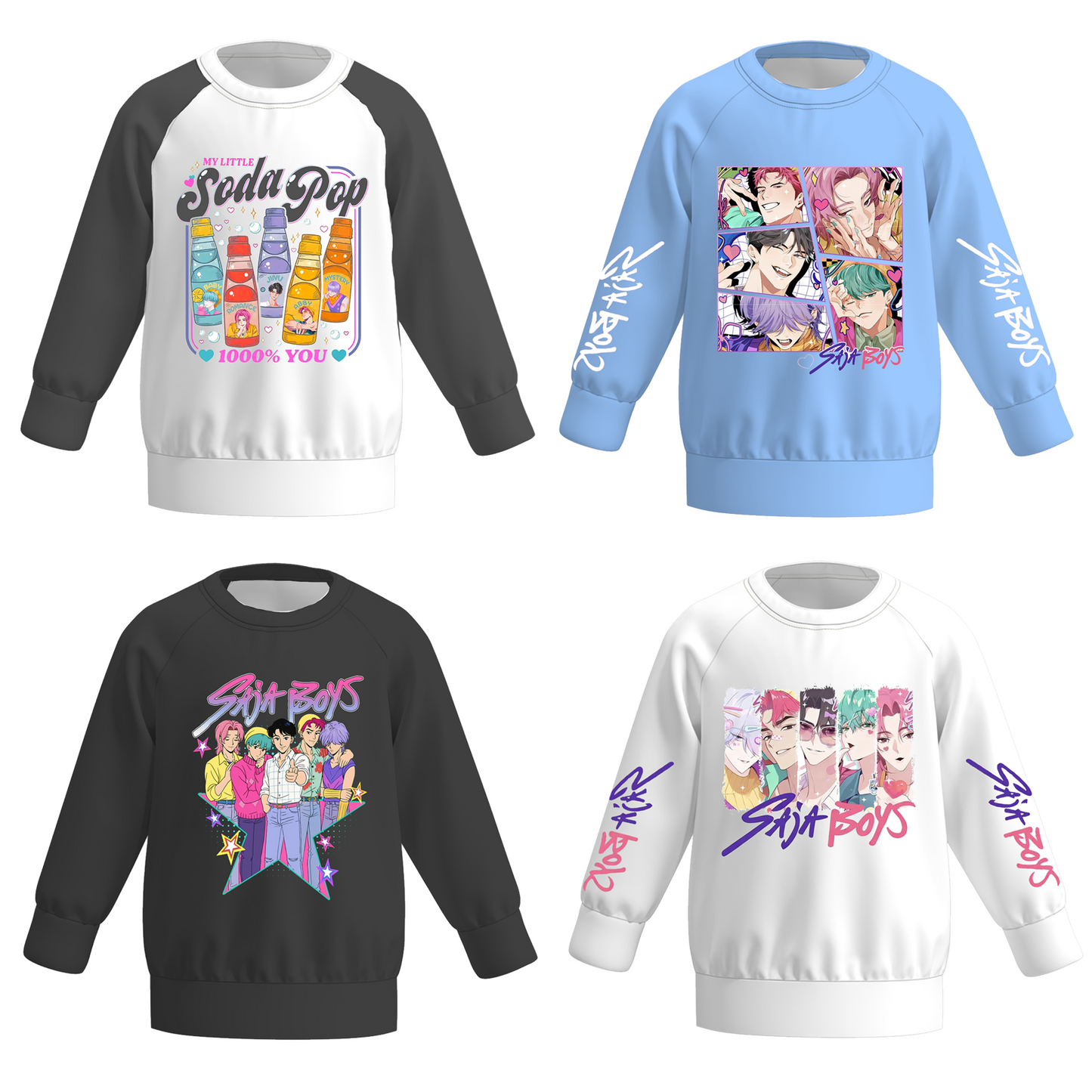 Boys Spring K-pop Demon Hunter Print Sweatshirt Collection